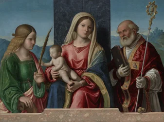 Vergine e Bambino con i santi Caterina e Nicola, 1510-17