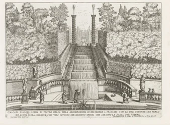 Cascata nei giardini della Villa Aldobrandini a Frascati