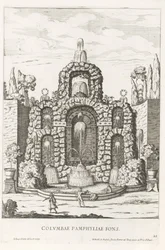 Fontana con colombe nei giardini di Villa Doria Pamphilj a Roma