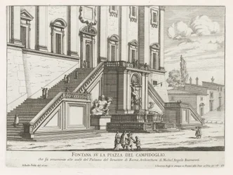 Fontana davanti al Palazzo Senatorio sul Campidoglio a Roma