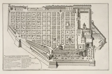Giardino Papale e Palazzo del Quirinale, da Il Nuovo Teatro della Fabriche et Edifici in Prospettiva di Roma Moderna