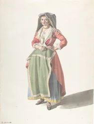 Giovane donna in abito tradizionale napoletano