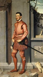 Ritratto di Gian Gerolamo Grumelli, Cavaliere in rosa, di Giovanni Battista Moroni