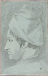 Testa di ragazzo con cappello di profilo
