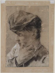 Testa di un giovane con cappello