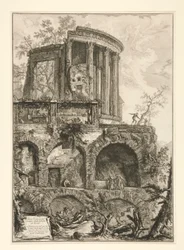 Altra veduta del tempio della Sibilla a Tivoli, da Vedute di Roma