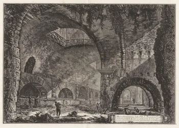 Altra veduta interna della Villa di Mecenate a Tivoli, da Vedute di Roma