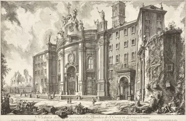Veduta della facciata della Basilica di Santa Croce in Gerusalemme