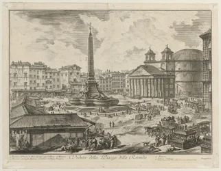 Veduta di Piazza della Rotonda con il Pantheon e l