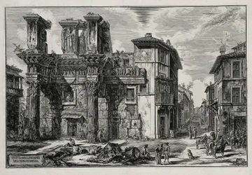 Veduta dei resti del Foro di Nerva a Roma (da: Vedute di Roma)