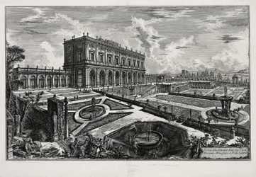 Veduta di Villa Albani davanti a Porta Salaria (da: Vedute di Roma)