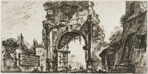 Arco di Druso alla Porta S. Sebastiano a Roma, tavola 8 da Alcune vedute di archi trionfali e altri monumenti