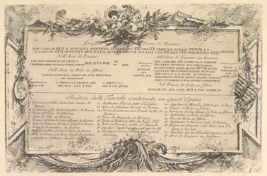 Iscrizione nei lati del Ponte di Rimino, ca. 1748