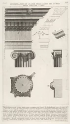 Cornice e colonna del Tempio della Fortuna Virile, da Varie vedute