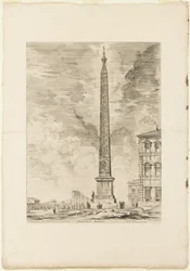 Obelisco egizio. Questo fu eretto da Papa Sisto V nella Piazza di San Giovanni in Laterano, da Vedute di Roma