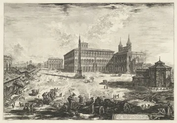 Veduta del Laterano a Roma con la Basilica di San Giovanni in Laterano (Veduta della Piazza e Basilica di S. Giovanni in Laterano, Vedute di Roma disegnate ed incise da Giambattista Piranesi architetto Veneziano)