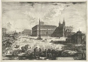 Veduta del Laterano a Roma con San Giovanni in Laterano