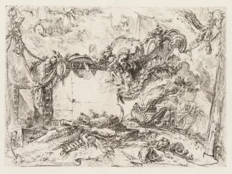 Groteschi: Rovine con teschi e un vaso fumante, ca. 1745-50