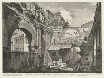 Interno del Portico di Ottavia a Roma (serie: Vedute di Roma)