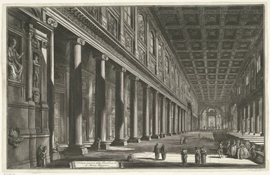 Interno della Santa Maria Maggiore a Roma (serie Vedute di Roma disegnate e incise da Giambattista Piranesi architetto veneziano)