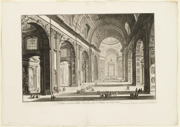 Vista interna della Basilica di San Pietro in Vaticano, da Vedute di Roma