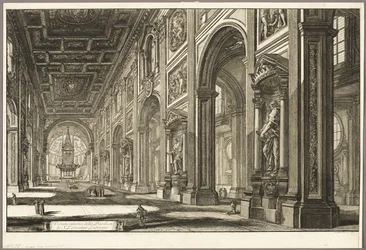 Vista interna della Basilica di San Giovanni in Laterano, da Vedute di Roma