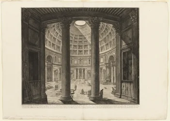 Vista Interna del Pantheon, da Vedute di Roma