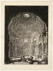 Vista interna del cosiddetto Tempio della Tosse, dalle Vedute di Roma