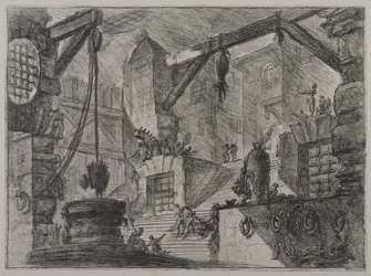 Invenzioni Capric di Carceri; Hind 13, Primo Stato di Tre, c.1749