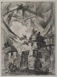 Invenzioni Capric di Carceri, Hind 9, Primo Stato di Tre, c.1749