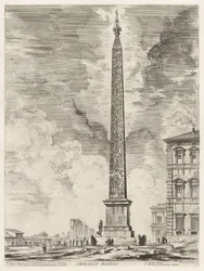Obelisco egizio. Questo fu eretto da Sisto V nella Piazza di S. Gio. Laterano, da Vedute di Roma (Vedute di Roma)