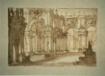 Cortile palaziale con una fontana