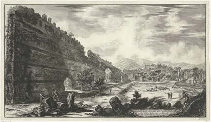 Pecile nella Villa Adriana a Tivoli (vedute di Roma disegnate e incise da Giambattista Piranesi)