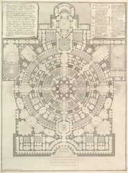 Piano di un ampio e magnifico Collegio progettato secondo gli antichi ginnasi greci, 1750