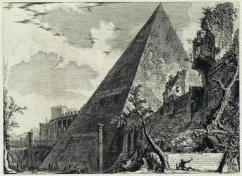 Piramide di Gaio Cestio (da: Vedute di Roma)