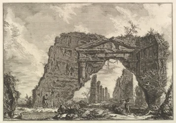 Resti di un portico coperto, o un criptoportico, in una villa di Domiziano