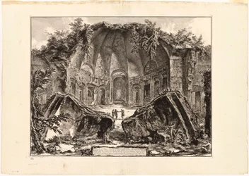 Resti del tempio del dio Canopo a Villa Adriana, Tivoli, da Vedute di Roma