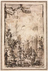 Offerta sacrificale in un tempio