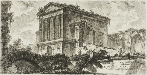 Tempio di Clitumnus tra Foligno e Spoleto, tavola 26 da Alcune vedute di archi trionfali e altri monumenti