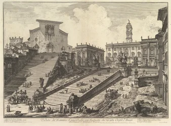 Il Campidoglio e i gradini di S. Maria in Aracoeli Veduta del Romano Campidoglio