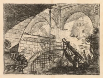 Le Prigioni: Una serie di gallerie con struttura a gru di travi, 1745-1750