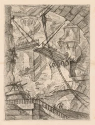 Le prigioni: un immenso interno con un ponte levatoio, 1745-1750