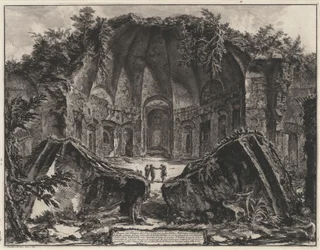Resti del Canopo nella Villa Adriana a Tivoli (da: Vedute di Roma)