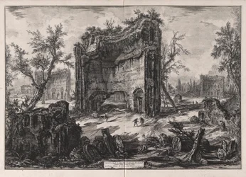 Veduta degli Avanzi delle Fabbriche del Secondo Piano delle Terme di Tito, da Vedute di Roma