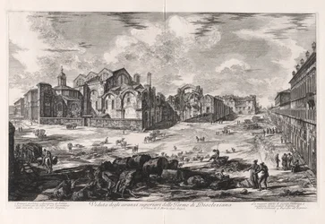 Veduta degli avanzi superiori delle Terme di Diocleziano
