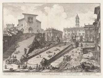 Veduta del Campidoglio Romano con Scalinata