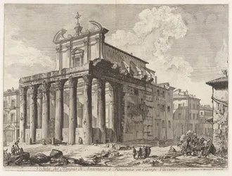 Veduta del Tempio di Antonino e Faustina in Campo Vaccino, da Vedute di Roma