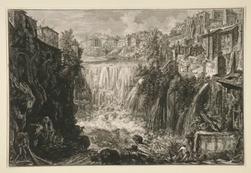 Veduta della Cascata di Tivoli, da Vedute di Roma