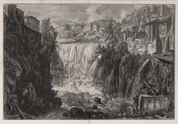 Veduta della Cascata di Tivoli, da Vedute di Roma