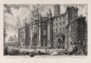 Veduta della facciata della Basilica di S. Croce in Gerusalemme, da Vedute di Roma